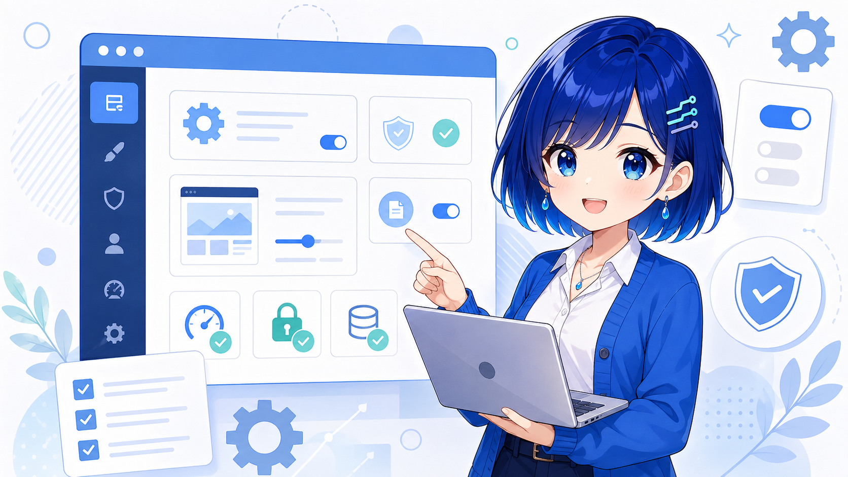 WordPressブログ開設後の基本設定を解説するアイキャッチ