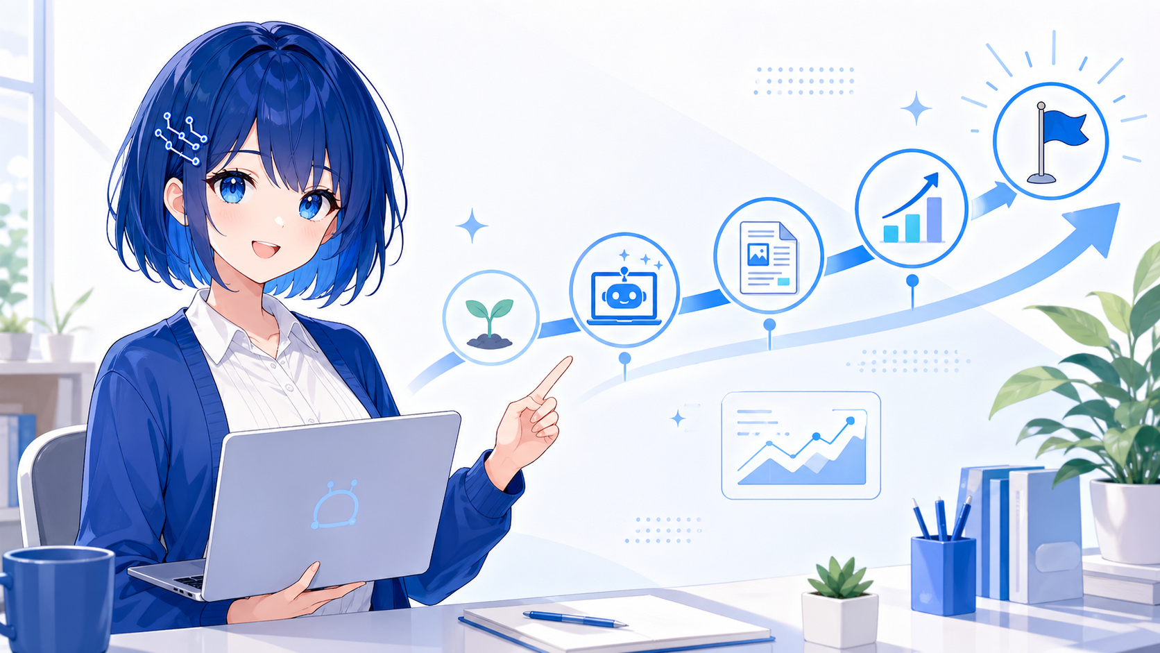 AI副業で収益化を目指すまでの流れを解説するアイキャッチ